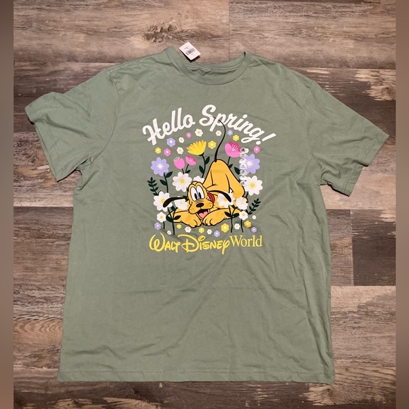Disney Parks WDW Hello Spring Pluto Tee Shirt - Picture 1 of 5